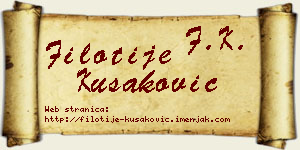 Filotije Kušaković vizit kartica